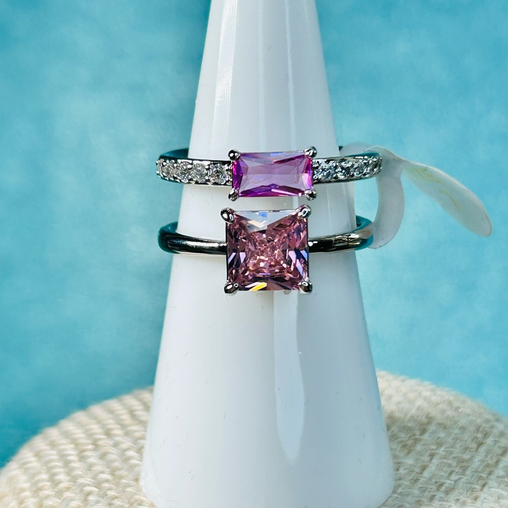 Bomb Party RG43129 Double Pink Ring Size 7